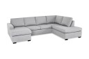 Crazy 4 seters Høyrevendt U formet Large Sofa med Divan og Sjeselong i Stoff   Grå