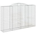 vidaXL Gabionkurver buede 11 stk 300x50x180/200 cm galvanisert jern
