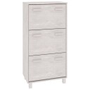 vidaXL Skoskap HAMAR hvit 59,5x35x117 cm heltre furu