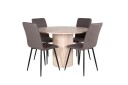 Venture Home Bianca Spisegruppe 110 cm Rund med 4 Windu Lyx Stoler Sort