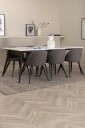 Venture Home   Spisegruppe Jimmy med 6 spisestoler Velvet Stitches   Hvit