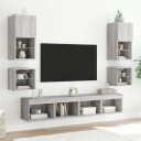  Vegghengte TV-benker med LED 2 stk grå sonoma 30x28,5x30 cm 836984