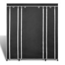 vidaXL Garderobeskap med hyller og stenger 45x150x176 cm svart stoff