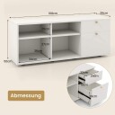 Kommode med 2 skuffer & 4 rom & justerbare føtter skjenk TV skap hvit