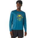 Asics Men's Fujitrail Logo Long Sleeve Top Blå XS Man