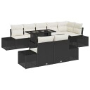 vidaXL Hagesofa Set 9 stk. Svart og krem polyrotting