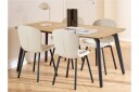 Other Brand Motona Spisegruppe 160 Cm + 4 Amrita Spisestuestoler   Svart/Beige