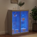 vidaXL Skjenk med LED-lys hvit 81x37x100 cm