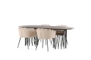 Venture Home Spisegruppe Alismo 220 cm Oval med 4 Limhamn Stoler Beige