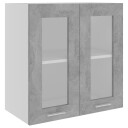 vidaXL Hengende skap glass betonggr? 60x31x60 cm sponplate