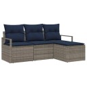 vidaXL Sofa sett 4 stk. Grå polyrotting