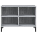 vidaXL TV-benk med metallben grå sonoma eik 69,5x30x50 cm