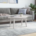  Bordplate hvit 70x35x2,5 cm heltre furu oval