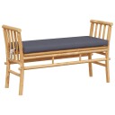  Hagebenk med pute 110 cm bambus