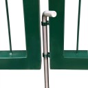  Hageport med stolper 350x120 cm stål grønn