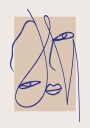 Abstract Blue Line Art Plakat Plakat / 70x100cm