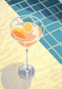 Poolside Citrus Cocktail Summer Drink Plakat Plakat / 30x40cm