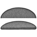 vidaXL Trappematte grå 15 stk 56x17x3 cm