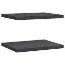 Vegghyller 2 stk 50x40x3 cm svart rustfritt stål