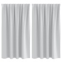  Gardiner med gardiner 2 pcs Lys grå Polyester