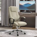 Justerbar beige kontorstol – Linlook Recline & 5 Wheels