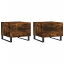  Salongbord 2 stk røkt eik 50x50x40 cm konstruert tre 8720845429164