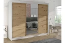 Cyria Garderobe med Speil 200x215 cm - Brun/Hvit