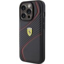 Ferrari Twist Metal Logo - Etui Iphone 15 Pro (Czarny)
