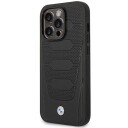 BMW Mobildeksel for iPhone 14 Pro 6,1" Svart Lærmønster med MagSafe