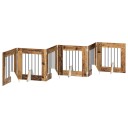 Vidaxl Foldbar Hundegitter Med Stativer 6 Stk. Gammelt Tre 362 cm