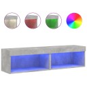  TV benker med LED lys 2 stk betonggrå 60x30x30 cm