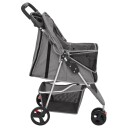 vidaXL Hundevogn sammenleggbar grå 80x46x98 cm oxford-stoff
