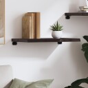 vidaXL Vegghylle m?rkegr? 60x40x4 cm behandlet heltre eik
