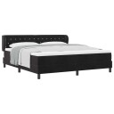  Box Spring Seng med Madrass Svart 180x200 cm Fløyel