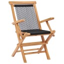 vidaXL Klappstoler 2 stk. heltre teak og tau