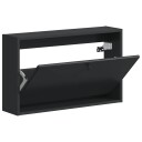 vidaXL Vegghengt skoskap BREDA 71 x 17 x 43 cm Konstruert tre Svart