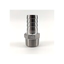 1"  BSP Male til 25mm slangenippel overgang i rustfritt stål