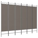 vidaXL Romdeler med 6 paneler antrasitt 240x200 cm stoff