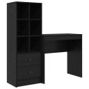  Skrivebord med lagring 2 pcs Svart eik 80 x 40 x 76 cm
