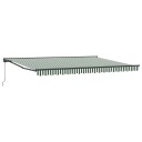  Markiseramme Grønn og hvit 450 × 300 cm Polyester med PU belegg