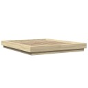  Sengeramme med LED-lys sonoma eik 150x200 cm konstruert tre 8721102617317