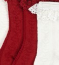 Konges Sløjd Sokker   2 pack   Pointelle Frill   Rød/Off White   Konges Sløjd   22/24   Sokker Brun Hvit