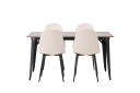 Venture Home Tempe Matgruppe 140 cm Rektangulær med 4 Polar stoler Beige