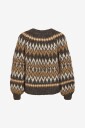 Vila   Genser Vibows O Neck L/S Jacquard Knit Top   Brun
