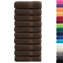  Premium håndklær SOLUND 10 stk brun 50x100 cm 600gsm