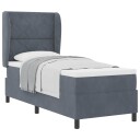  Box Spring Seng med Madrass Mørk Grå 80x200 cm Fløyel