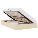 vidaXL Ottoman sengeramme med lagring Creme 120 x 200 cm stoff