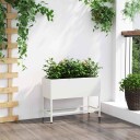  Høy Bedplanter 60x26x45 cm Hvit Stål