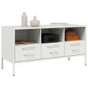  TV-benk hvit 100,5x39x50,5 cm kaldvalset stål 843041