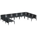 Hagesofa Set 9 pcs Antrasitt Stål